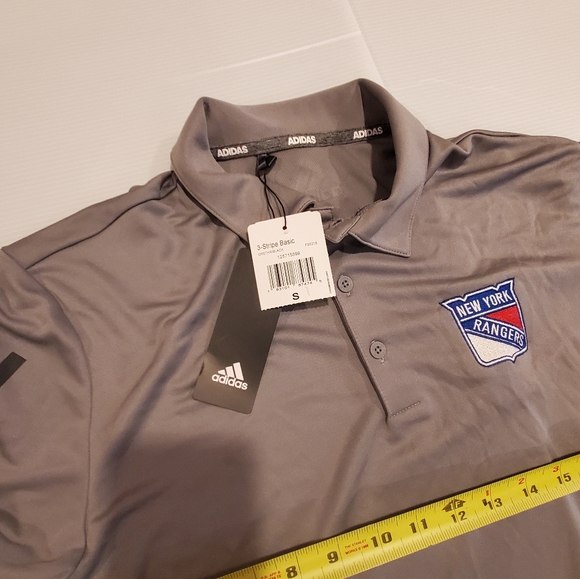 SOLD ! Adidas NY Rangers Gray NWT Polo Small - Picture 7 of 12